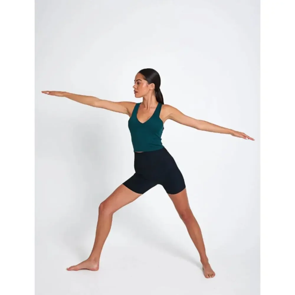 Alo Yoga Sports Bra Womens Small Airbrush Real Bra Tank Green Crop Top Athletic - Picture 4 of 10